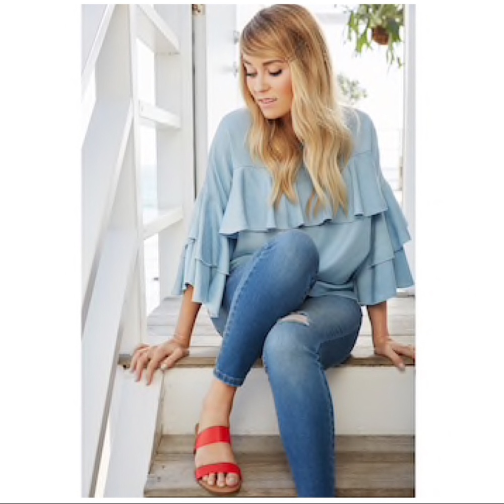LC Lauren Conrad Black Double Strap Slip On Sandal - Picture 5 of 5